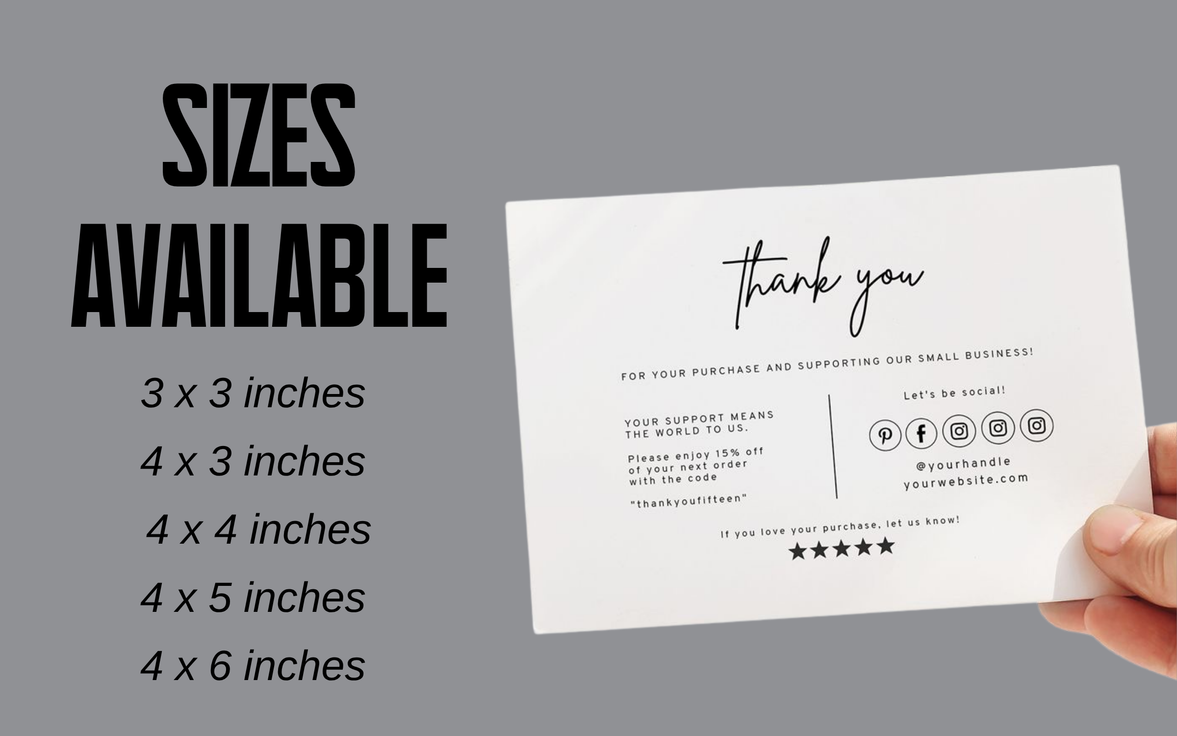 Custom thank you cards in cardstock and textured card for clothing brands — Pro Packaging